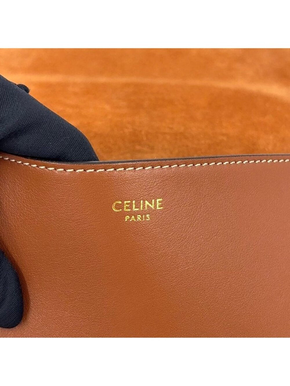 Celine Folco Cuir Triomphe Leather Brown Shoulder Bag Gold - Picture 4 of 15